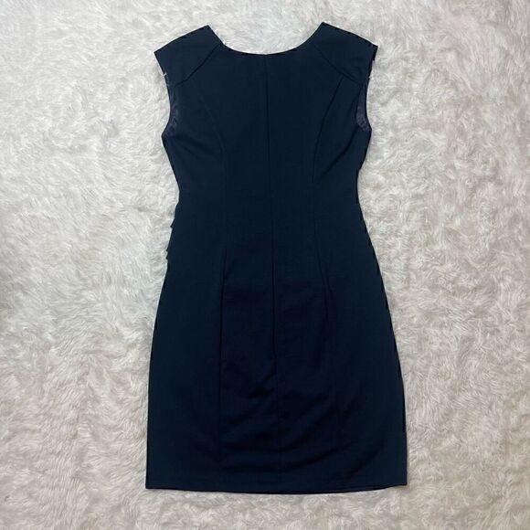 KAFFE Dress Sheath Navy Blue Size L Vneck Sleeveless Stretchy - Picture 9 of 11